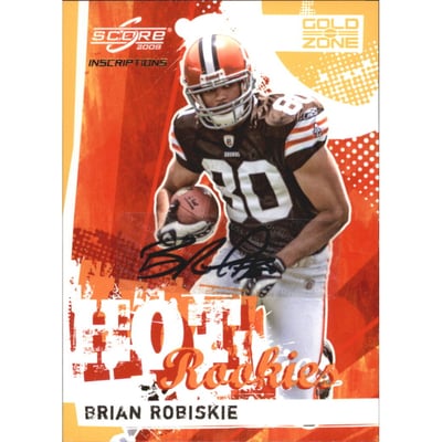 2009 Score Inscriptions Hot Rookies Autographs Gold Zone #4 Brian Robiskie