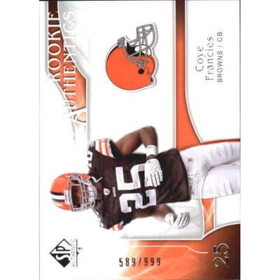 2009 SP Authentic #228 Coye Francies RC