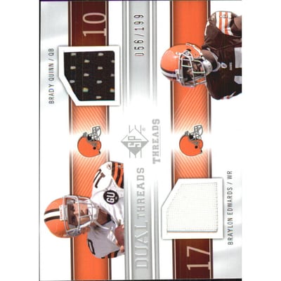 2009 SP Threads Dual Threads #QE Brady Quinn/Braylon Edwards