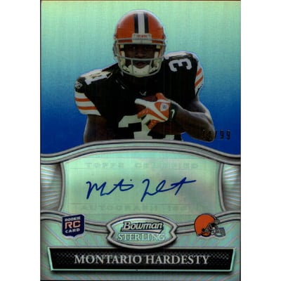 2010 Bowman Sterling Blue Refractors #BSAMH Montario Hardesty AU