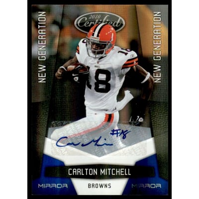 2010 Certified Mirror Blue Signatures #186 Carlton Mitchell