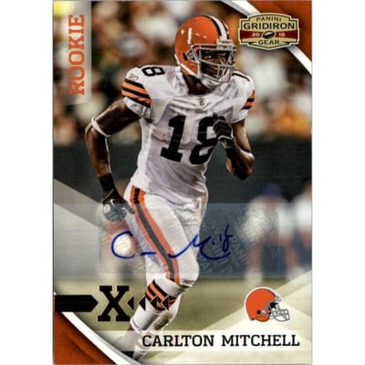 2010 Panini Gridiron Gear Autographs Gold X's #164 Carlton Mitchell/99