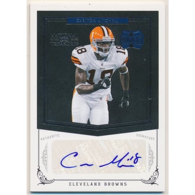 2010 Playoff National Treasures #213 Carlton Mitchell AU RC