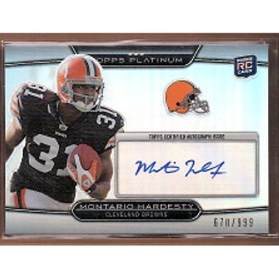 2010 Topps Platinum Rookie Autographs #16 Montario Hardesty/999