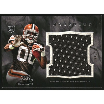 2011 Topps Inception Rookie Relics Jumbo Swatch Gray #JRGL Greg Little