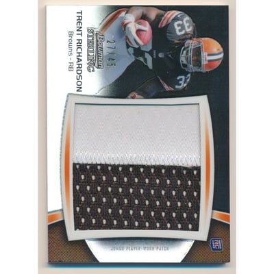 2012 Bowman Sterling Relics Jumbo Black Refractors #BSJRPTR Trent Richardson