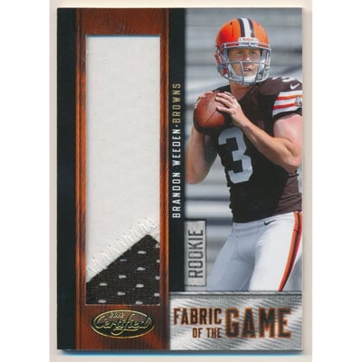 2012 Certified Rookie Fabric of the Game Prime #8 Brandon Weeden