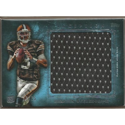 2012 Topps Inception Rookie Relics Jumbo Swatch Blue #JRBW Brandon Weeden