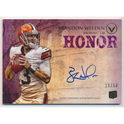 2012 Topps Valor Autographs Honor #VABW Brandon Weeden