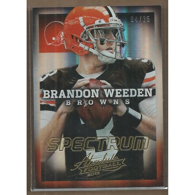 2013 Absolute Spectrum Gold #24 Brandon Weeden
