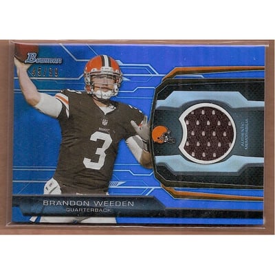 2013 Bowman Relics Blue #BRBW Brandon Weeden