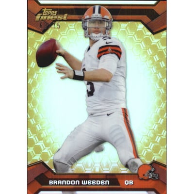 2013 Finest Gold Refractors #12 Brandon Weeden