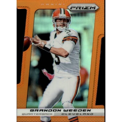 2013 Panini Prizm Prizms Orange Die Cut #13 Brandon Weeden