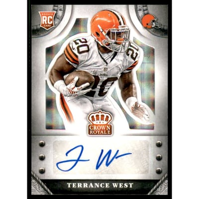 2014 Crown Royale Rookie Signatures Silver Plaid #STW Terrance West/75