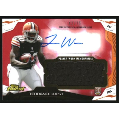 2014 Finest Jumbo Jersey Autographs Red Refractors #AJRTW Terrance West