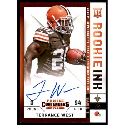 2014 Panini Contenders Rookie Ink Rookie Premiere #RRITW Terrance West