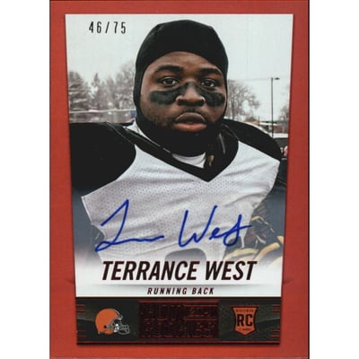 2014 Panini Hot Rookies Rookie Signatures Red #428 Terrance West/75
