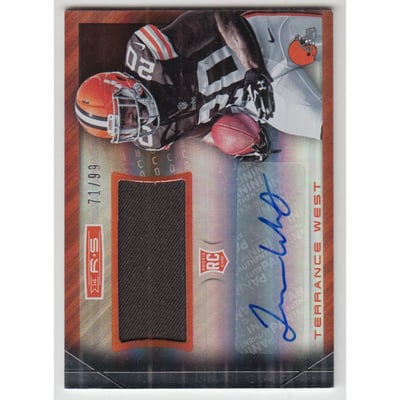 2014 Rookies and Stars Rookie Jersey Autographs Longevity Holofoil #RMTW Terrance West/99