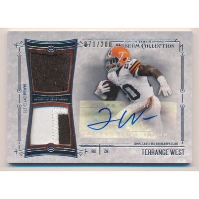 2014 Topps Museum Collection Signatures Swatches Dual Relic Autographs #SSDRATW Terrance West/200
