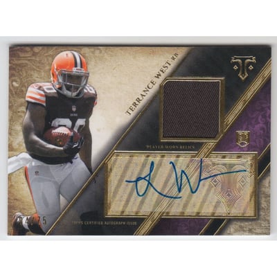 2014 Topps Triple Threads Rookie Autograph Relics Purple #TTRAR65 Terrance West