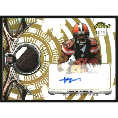 2015 Finest Rookie Patch Autographs Gold Refractors #RRAPVM Vince Mayle