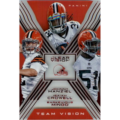 2015 Panini Clear Vision Team Vision Red #TV7 Barkevious Mingo/Isaiah Crowell/Johnny Manziel