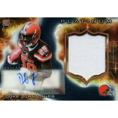 2015 Topps Platinum Rookie Patch Autographs Black Refractors #ARPDJ Duke Johnson