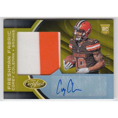 2016 Certified Mirror Gold #205 Corey Coleman JSY AU