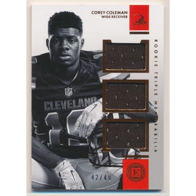 2016 Panini Encased Rookie Triple Memorabilia #9 Corey Coleman