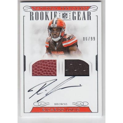 2016 Panini National Treasures Rookie NFL Gear Dual Material Signatures #25 Ricardo Louis/99