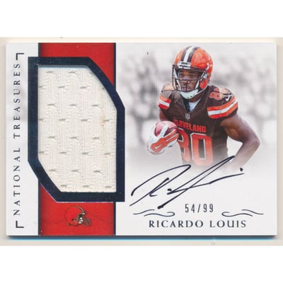 2016 Panini National Treasures Rookie Photo Shoot Material Signatures #23 Ricardo Louis/99