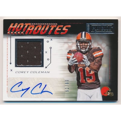 2016 Panini Playbook Hot Routes Jersey Signatures #8 Corey Coleman/99