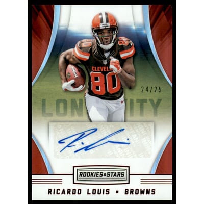 2016 Rookies and Stars Rookie Longevity Signatures Red #57 Ricardo Louis