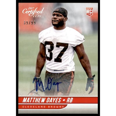 2017 Certified Cuts Rookie Scripts Silver #156 Matthew Dayes