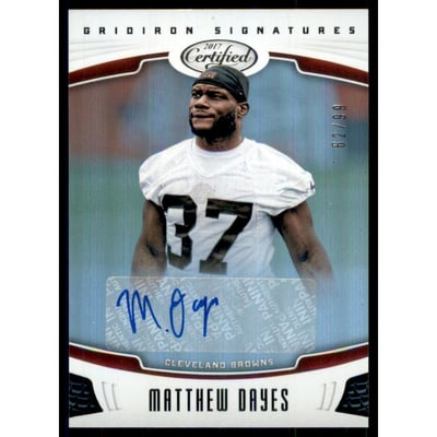 2017 Certified Gridiron Signatures #13 Matthew Dayes