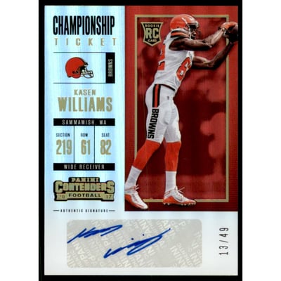 2017 Panini Contenders Championship Ticket #296 Kasen Williams AU/49