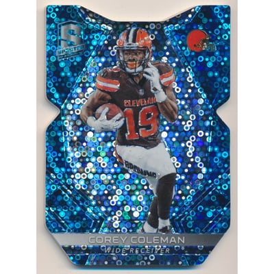 2017 Panini Spectra Neon Blue Die Cut #104 Corey Coleman