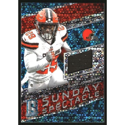 2018 Panini Spectra Sunday Spectacle Jerseys Neon Blue #11 Duke Johnson Jr./99