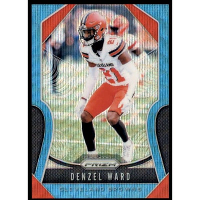 2019 Panini Prizm Prizms Blue Wave #91 Denzel Ward