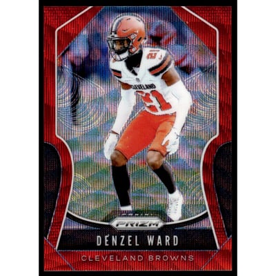 2019 Panini Prizm Prizms Red Wave #91 Denzel Ward