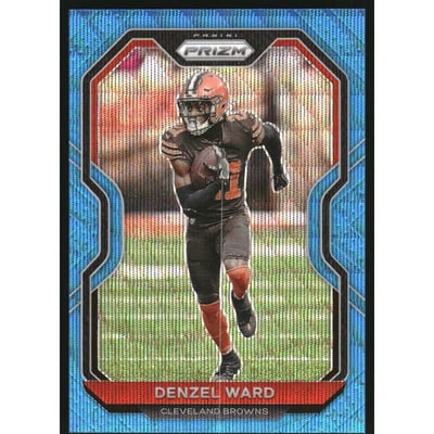 2020 Panini Prizm Prizms Blue Wave #63 Denzel Ward