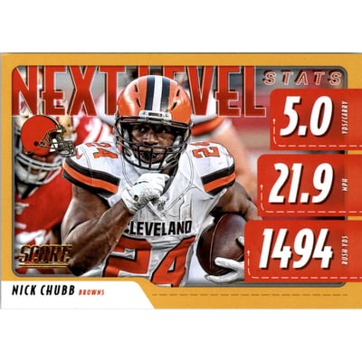 2020 Score Next Level Stats Gold #1 Nick Chubb