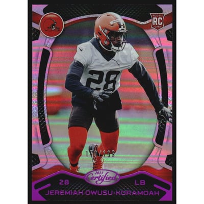 2021 Certified Mirror Pink #162 Jeremiah Owusu-Koramoah