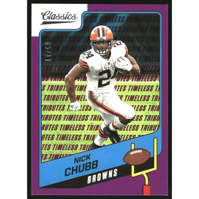 2021 Classics Timeless Tributes Purple #33 Nick Chubb
