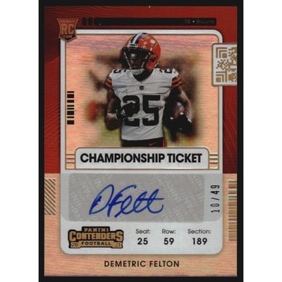 2021 Panini Contenders Championship Ticket #243 Demetric Felton AU