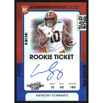 2021 Panini Contenders Optic Blue #128 Anthony Schwartz AU/50