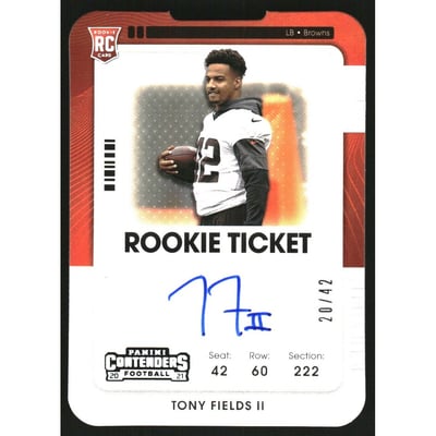 2021 Panini Contenders Rookie Ticket Stub #216 Tony Fields II AU/42