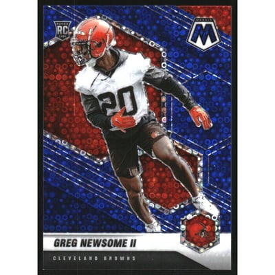 2021 Panini Mosaic Mosaic No Huddle Blue #346 Greg Newsome II