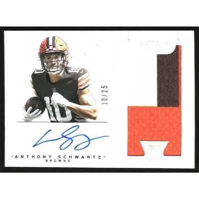 2021 Panini National Treasures Crossover Rookie Patch Autographs Holo Silver #31 Anthony Schwartz