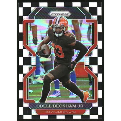 2021 Panini Prizm Prizms Black and White Checker #261 Odell Beckham Jr.